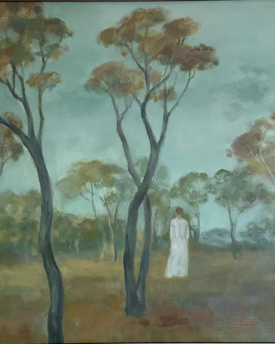 Hristina Petrova  - Landscape with a female figure