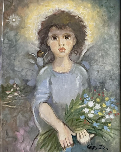 Suli Seferov - Girl with wild flowers